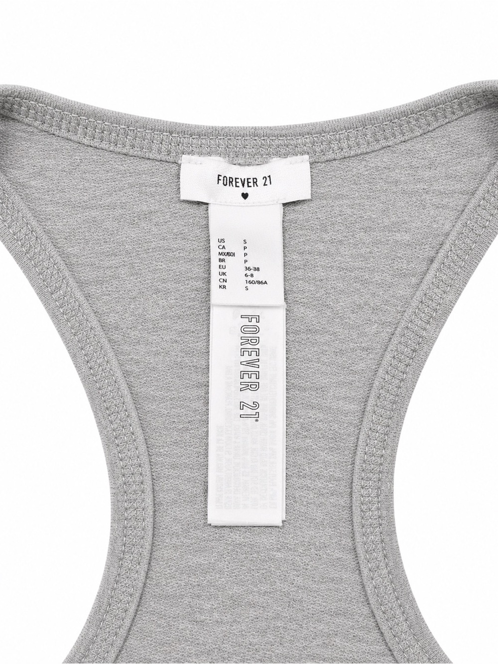 Forever 21 Light Gray Ribbed Racerback Crop Tank Top - Picture 3 of 3